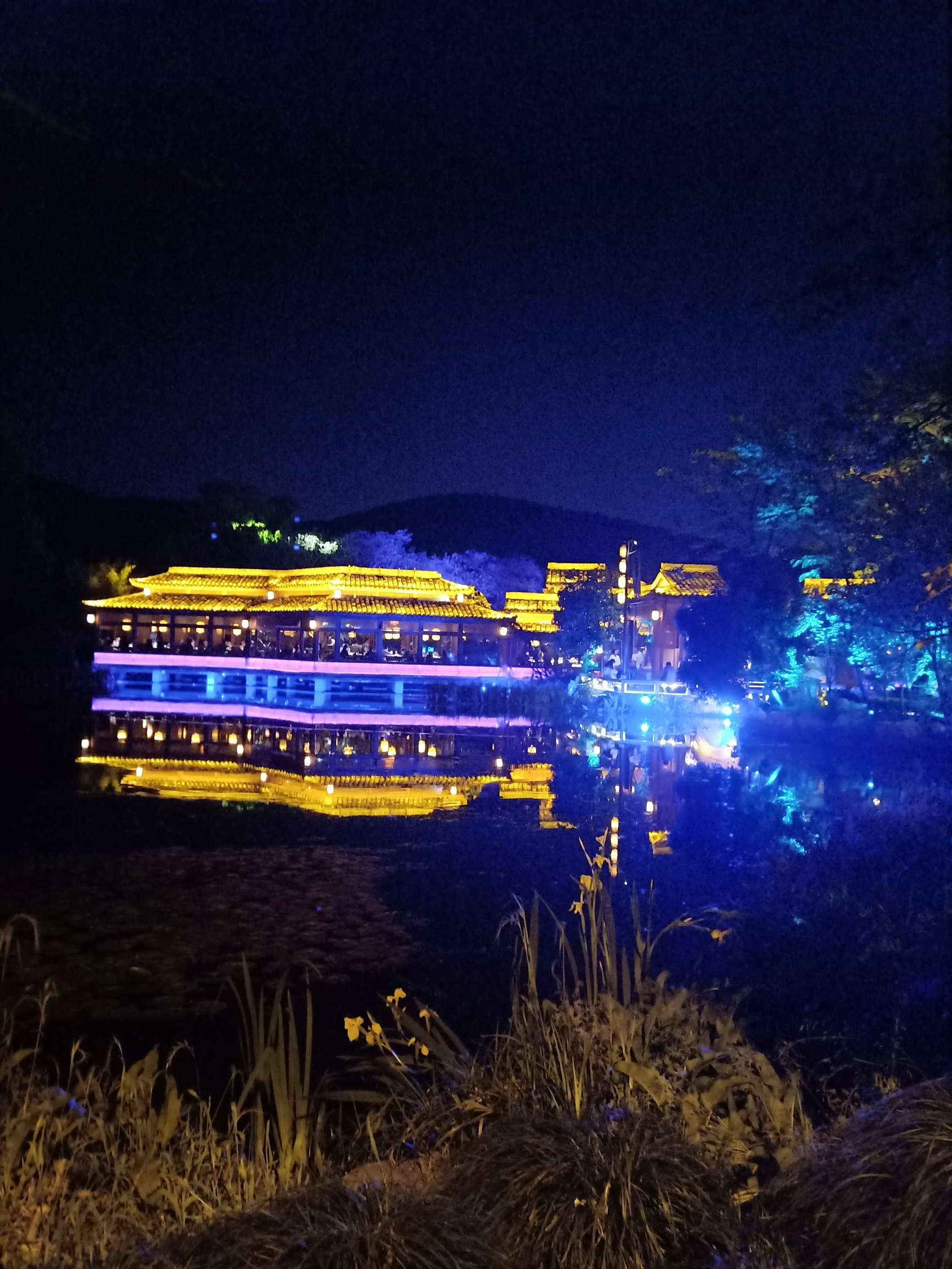 湘湖夜景图片